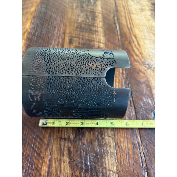 Scentsy Wrap Full-Size Warmer Silhouette Joy To The World Design Black Metal - Picture 7 of 8